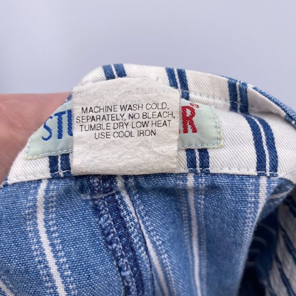 Vintage Studio Wear Mom shorts high waist pleated stripes size Medium 30W Blue - Picture 6 of 7